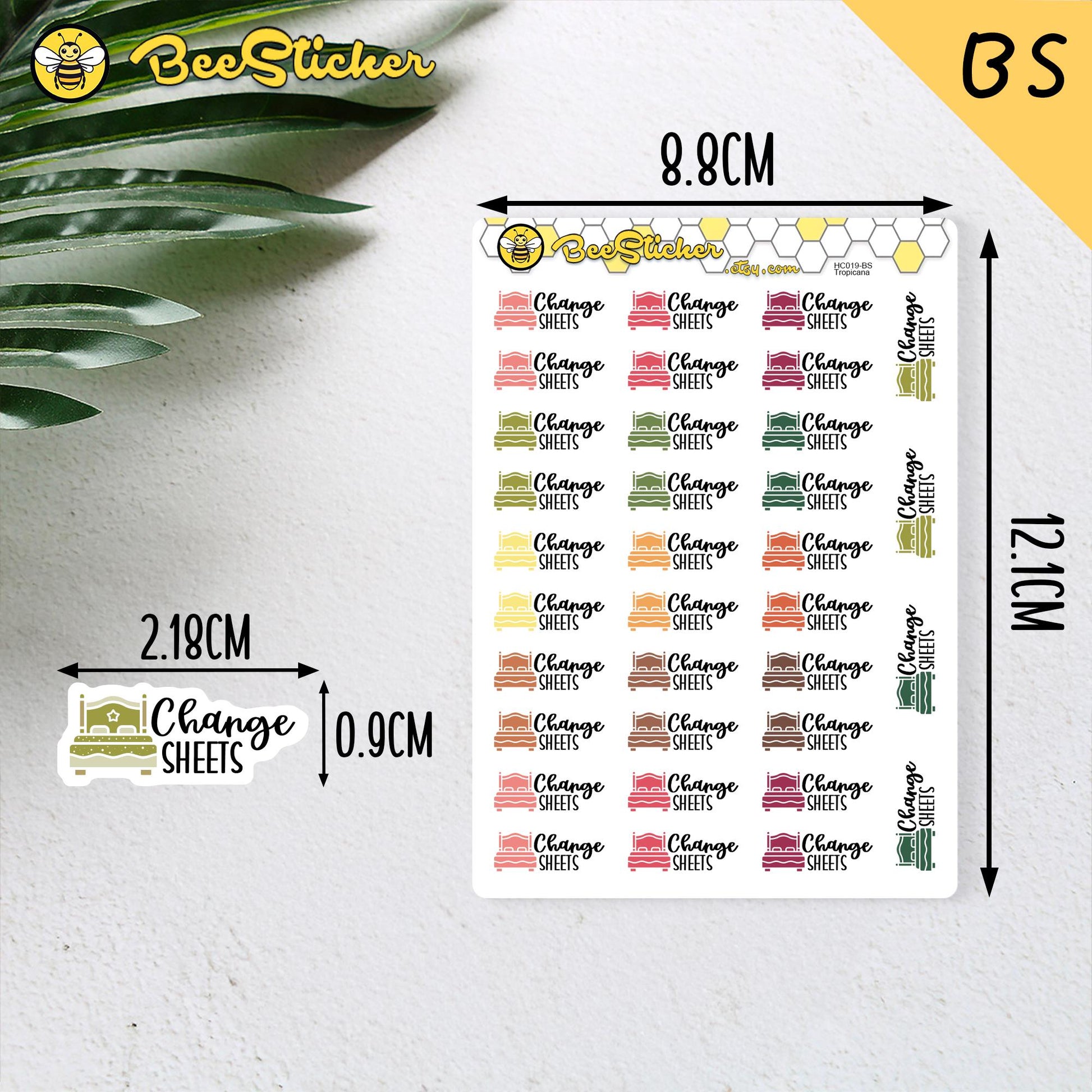 Bed Sheet Change Stickers | Choose from 2 fonts and multiple colors | Planner Stickers |HC019