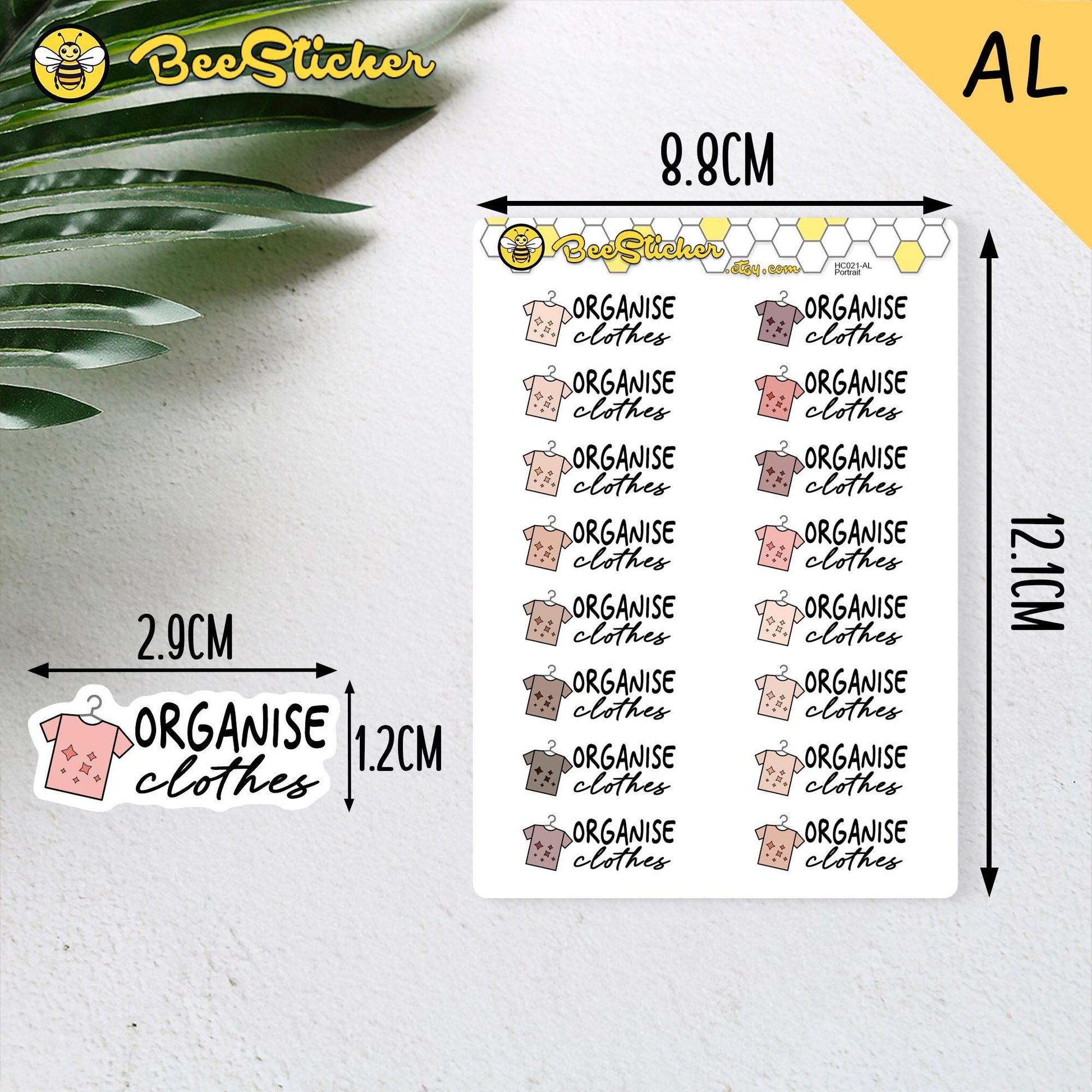 Clothing Organization Stickers | Choose from 2 fonts and multiple colors | Planner Stickers |HC021