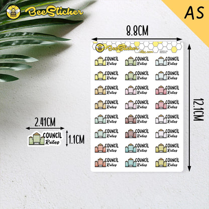 Council Rates Stickers | Planner Stickers |WM003