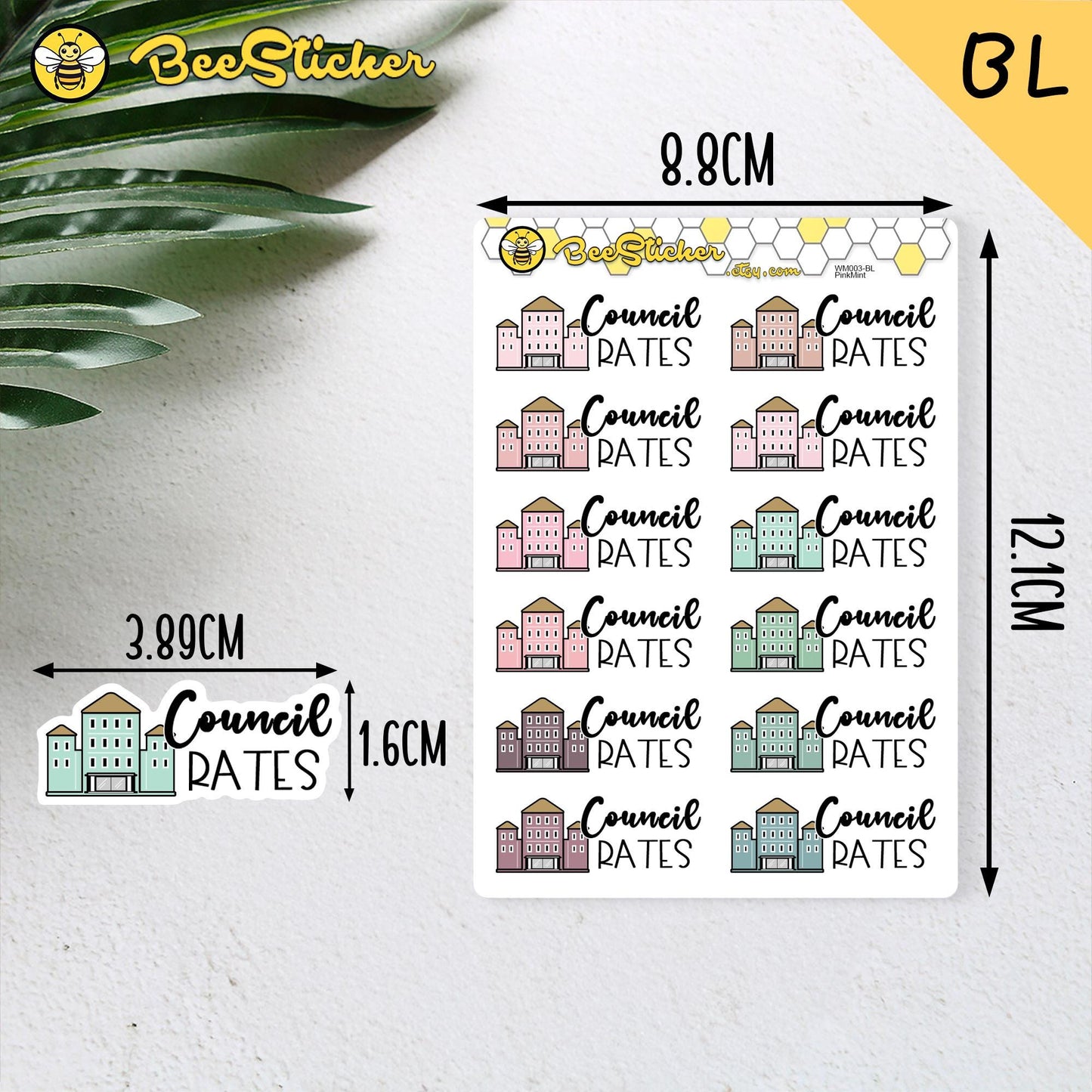 Council Rates Stickers | Planner Stickers |WM003