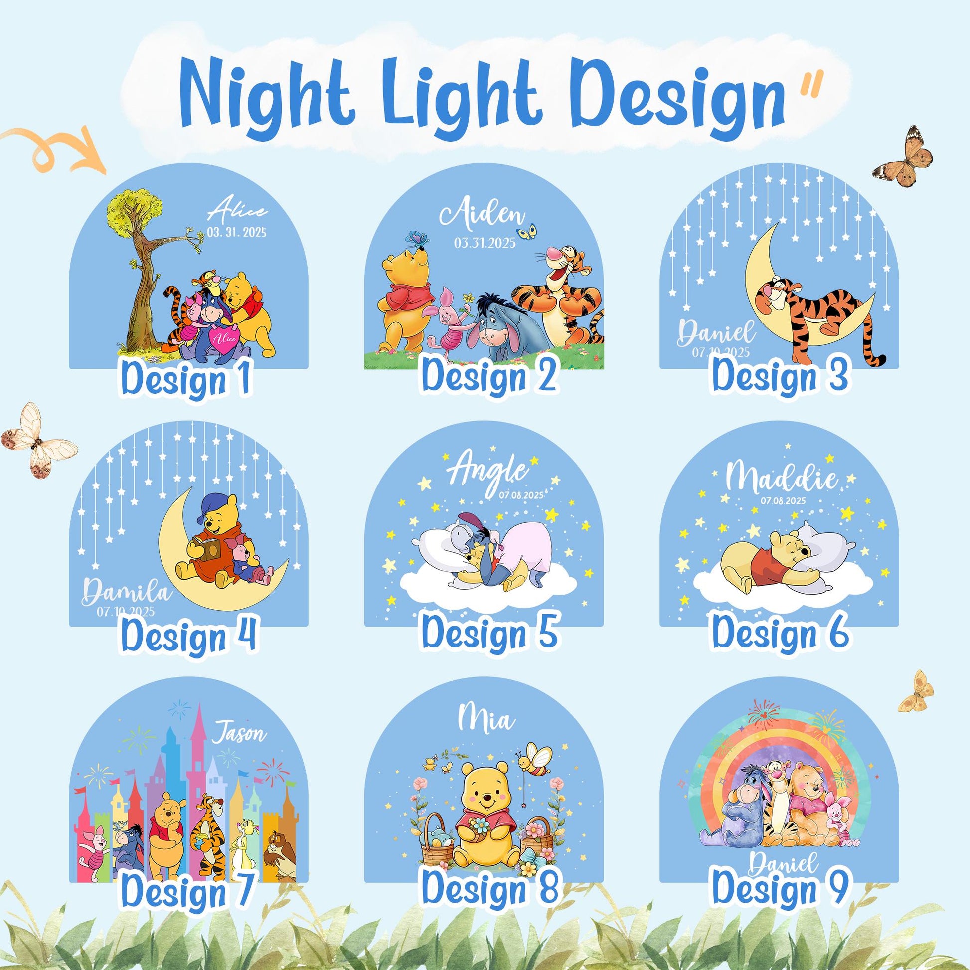 Custom Winnie the Pooh Night Light - Eeyore on Cloud