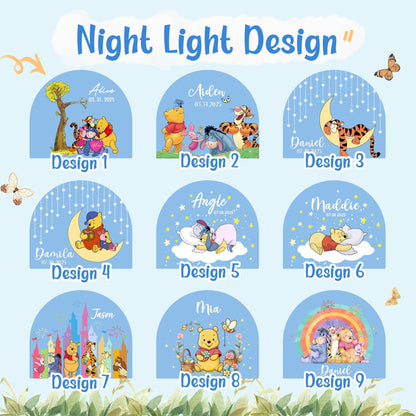 Custom Winnie the Pooh Night Light star cloud