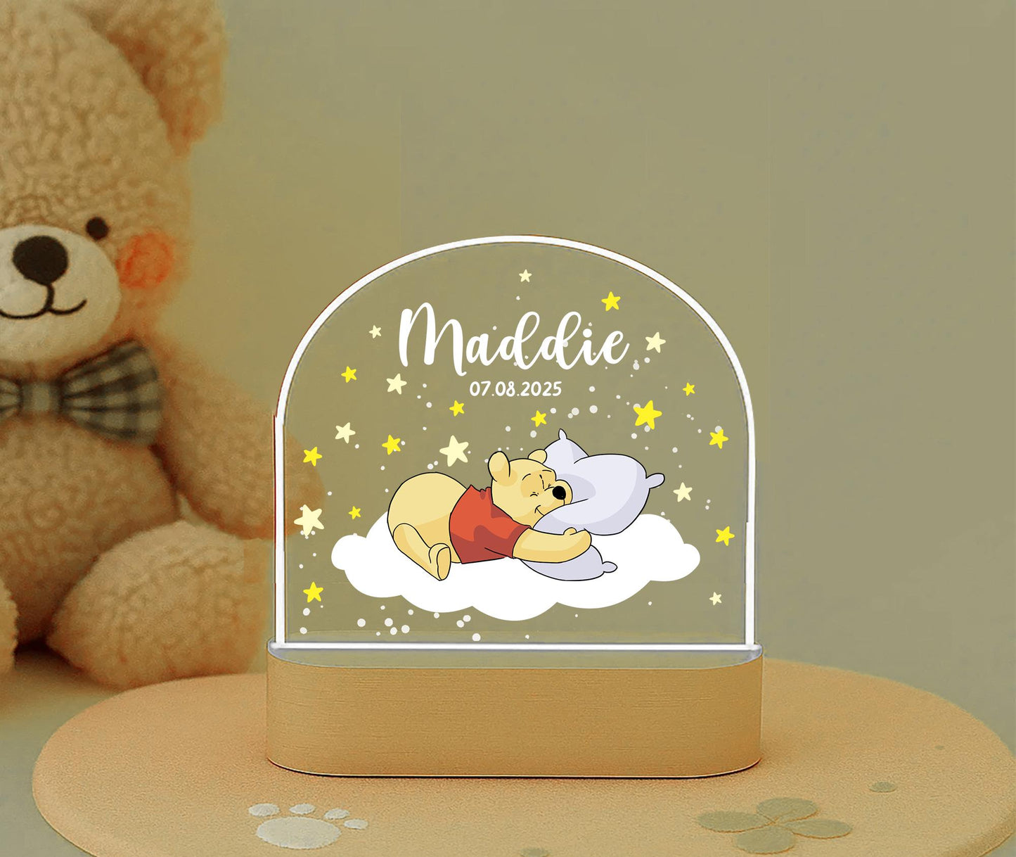 Custom Winnie the Pooh Night Light star cloud