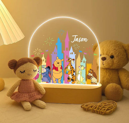 Custom Winnie the Pooh Night Light with Castle