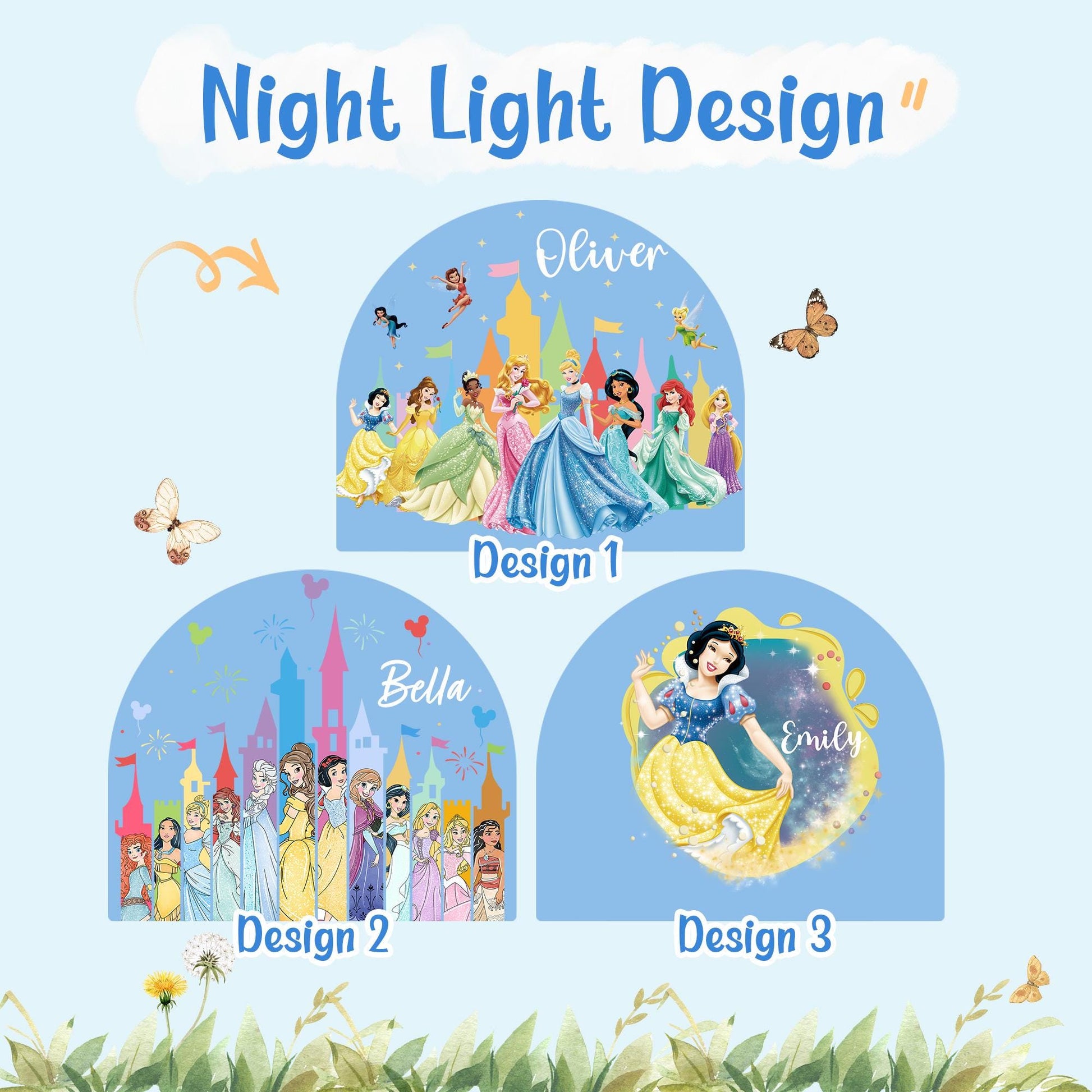 Custom Princess Castle Night Light personalised