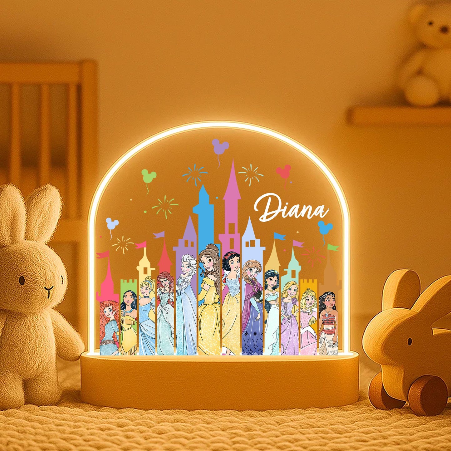Custom Princess Castle Night Light personalised