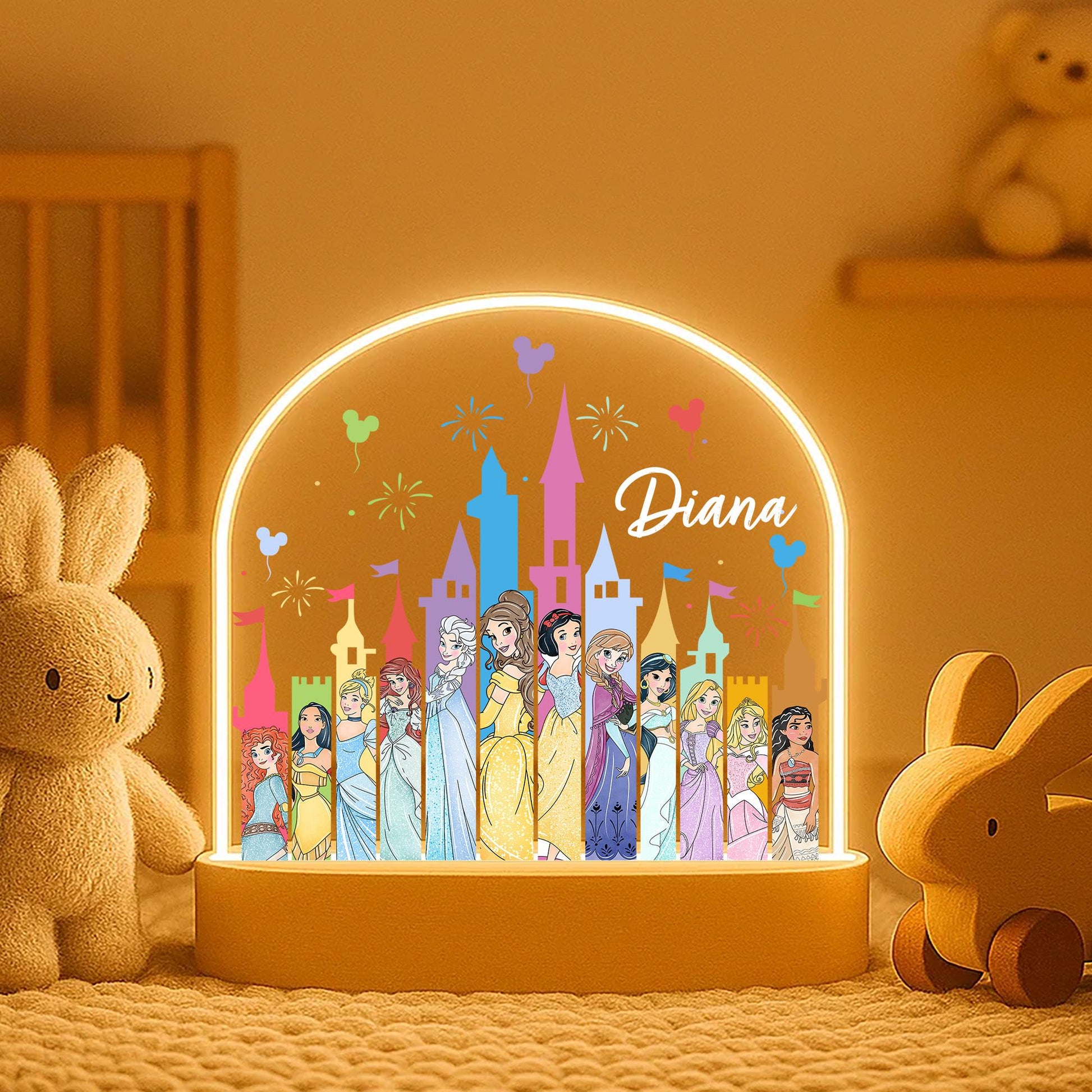 Custom Princess Castle Night Light personalised