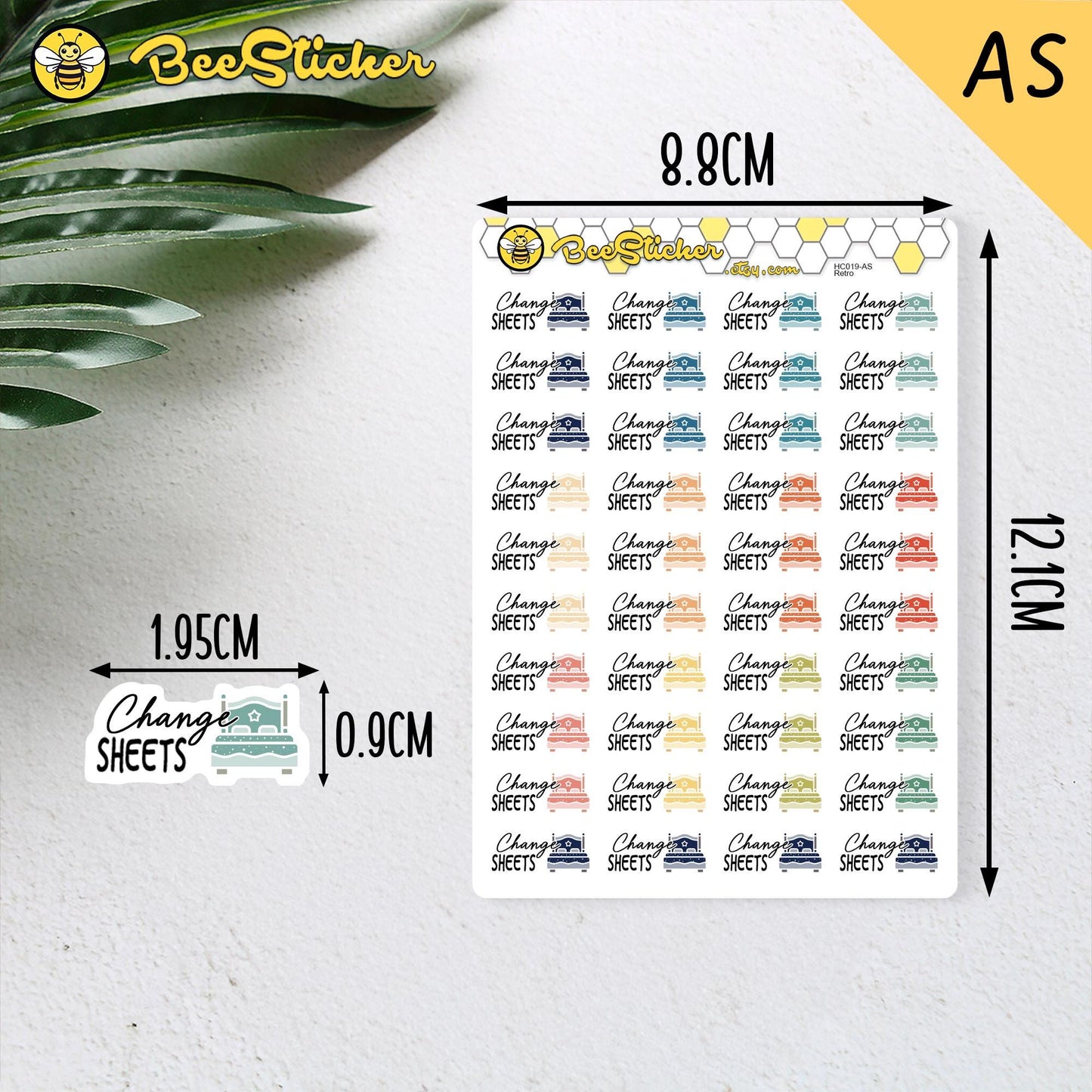 Bed Sheet Change Stickers | Choose from 2 fonts and multiple colors | Planner Stickers |HC019