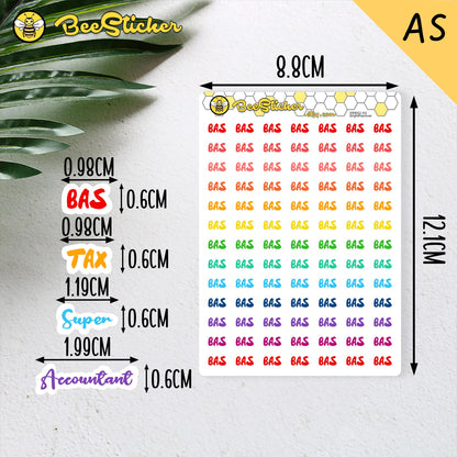 Tax ,Super & Accounting Stickers | Planner Stickers |WM002