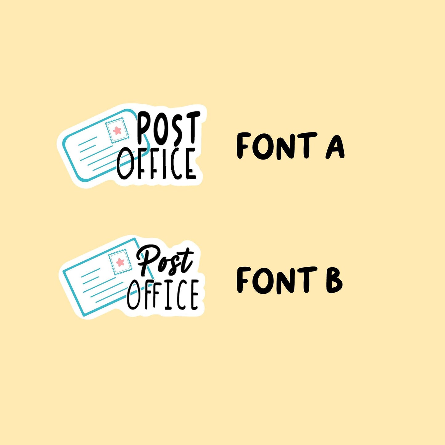 Post Office Stickers | Choose from 2 fonts and multiple colors | Planner Stickers |WM004