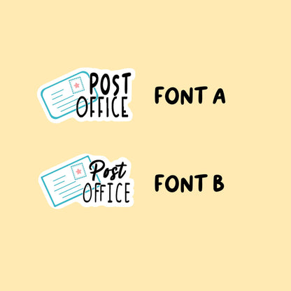 Post Office Stickers | Choose from 2 fonts and multiple colors | Planner Stickers |WM004