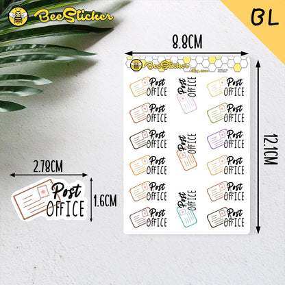 Post Office Stickers | Choose from 2 fonts and multiple colors | Planner Stickers |WM004