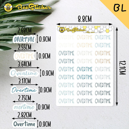Overtime Stickers | Planner Stickers |WM006