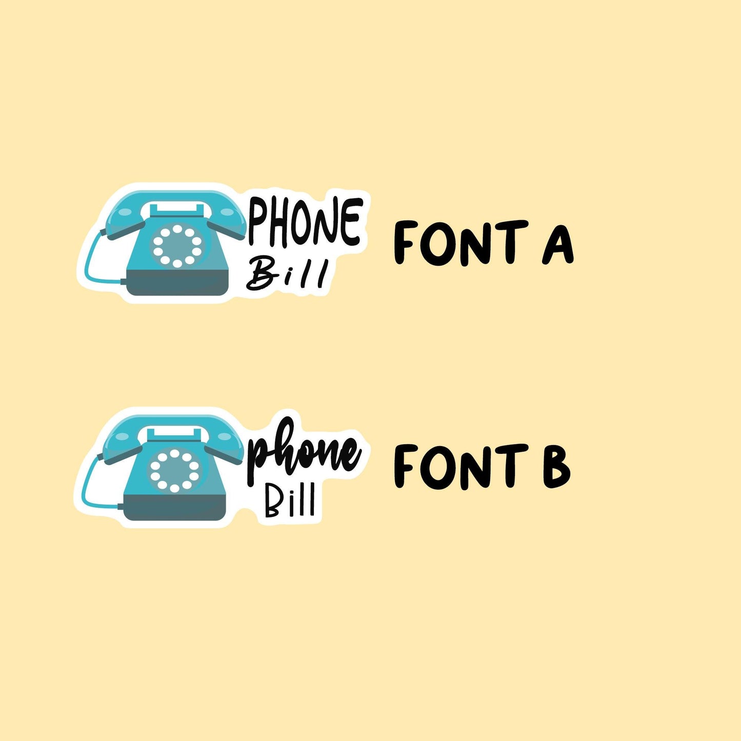 Phone Bill Stickers