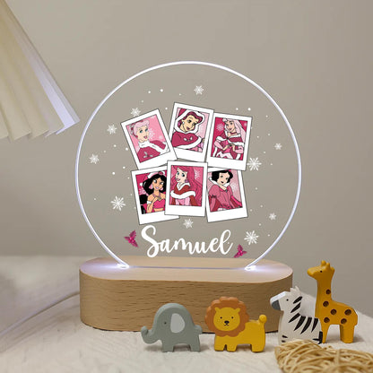Pink Christmas Princess Polaroid LED Night Light