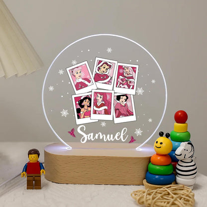 Pink Christmas Princess Polaroid LED Night Light