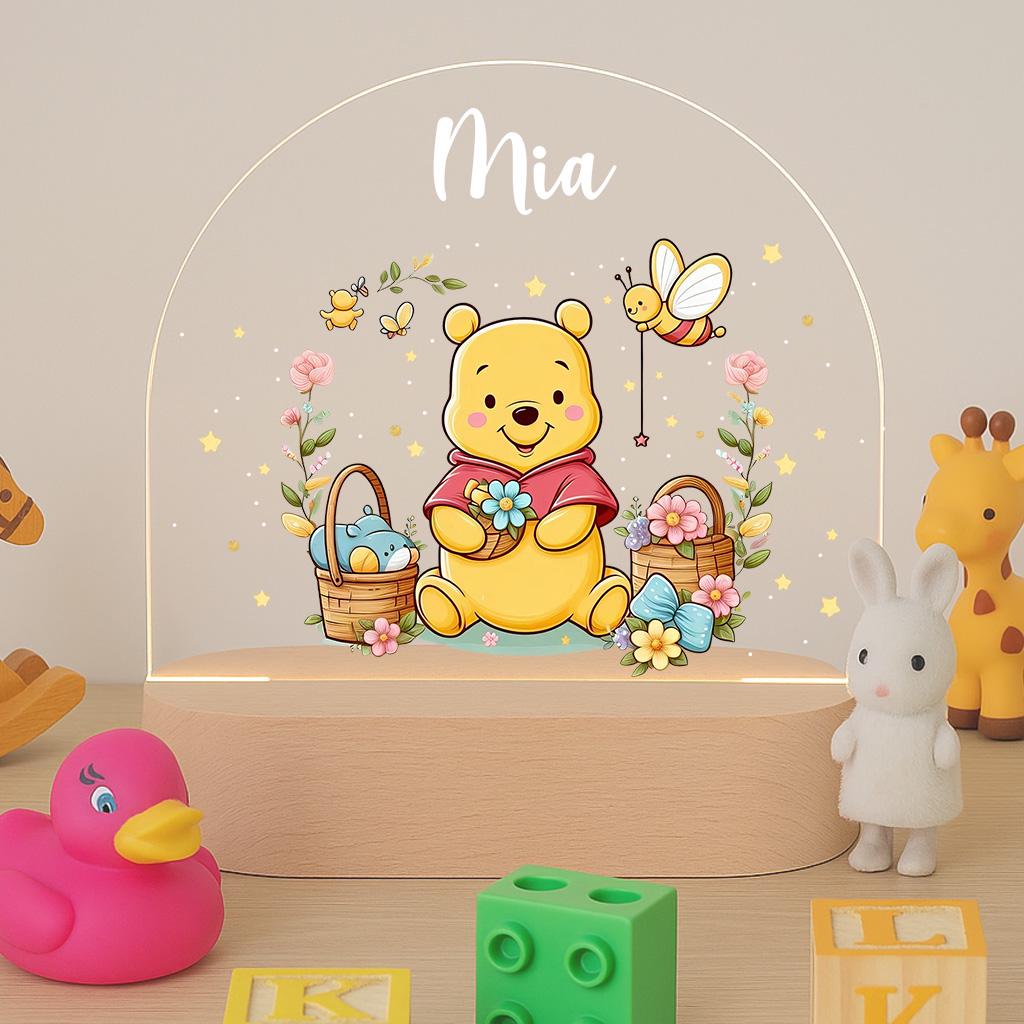 Custom Name Winnie Inspired Kids Room Night Light