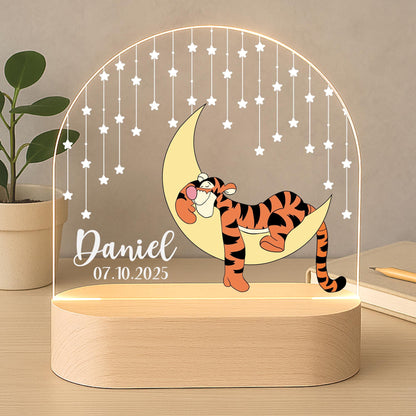 Custom Baby Night Light Tigger Moon Star Nursery