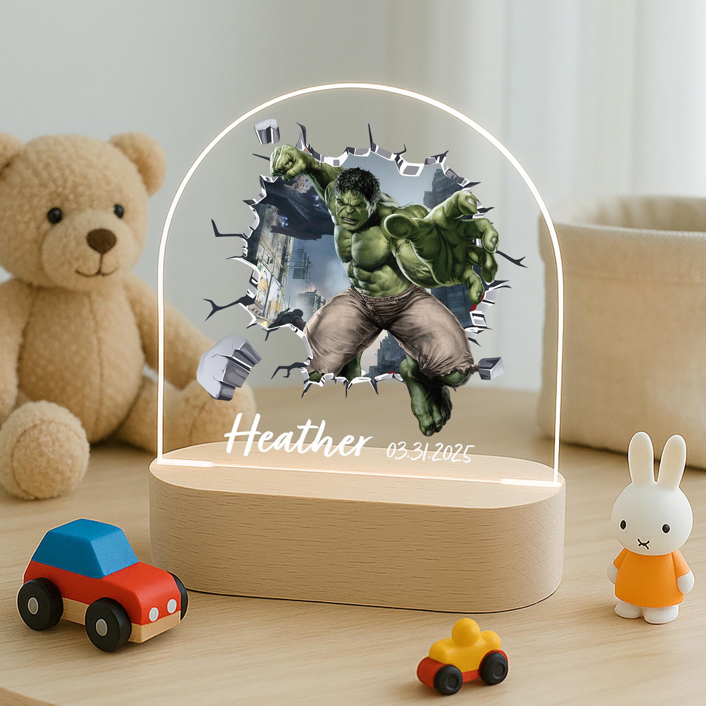 Hulk Superhero LED Night Light 3D Wall Break
