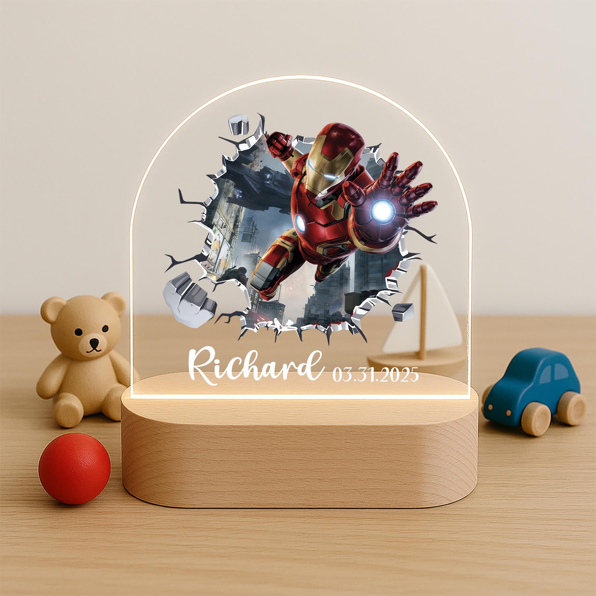 Iron Man 3D Wall Break Night Light