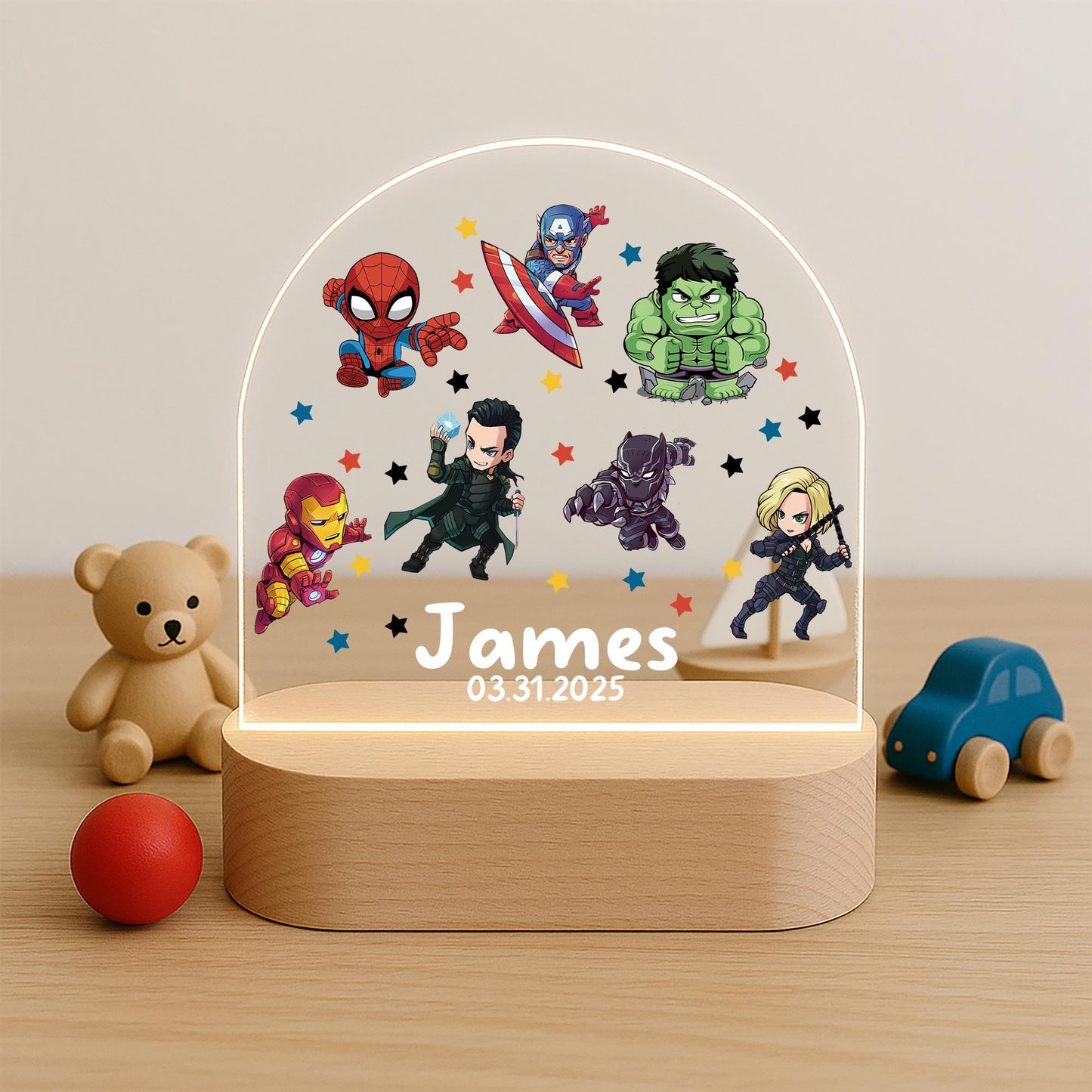Avengers LED Night Light Superhero Kids Lamp
