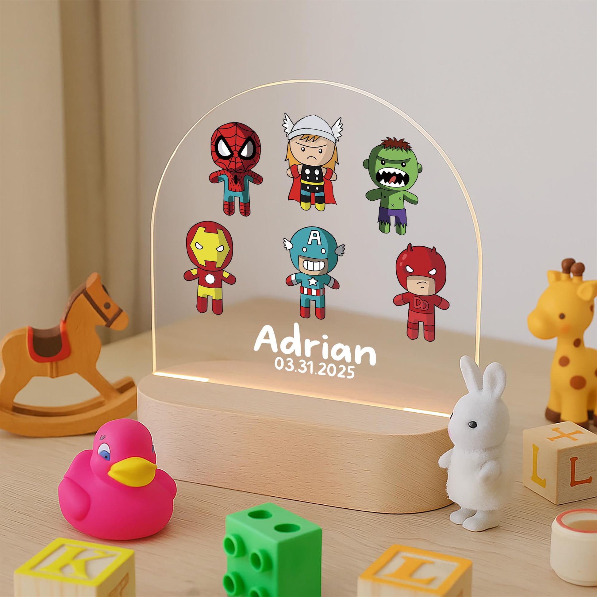 Personalised Superhero Night Light for Kids
