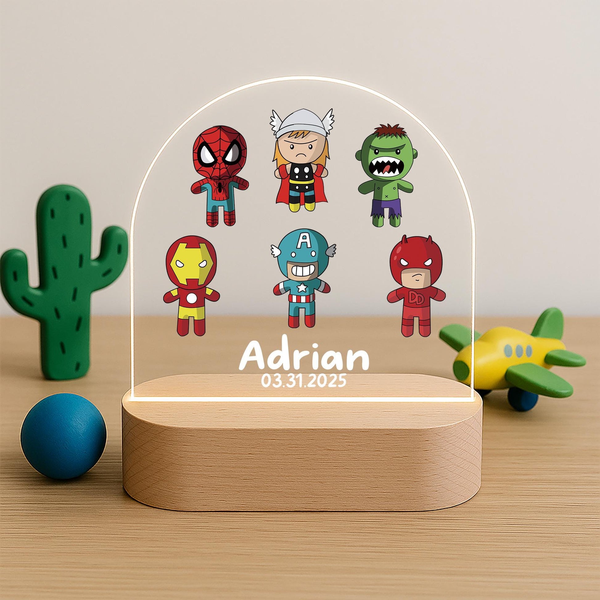 Personalised Superhero Night Light for Kids