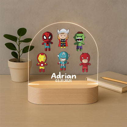 Personalised Superhero Night Light for Kids