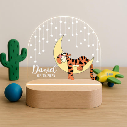 Custom Baby Night Light Tigger Moon Star Nursery