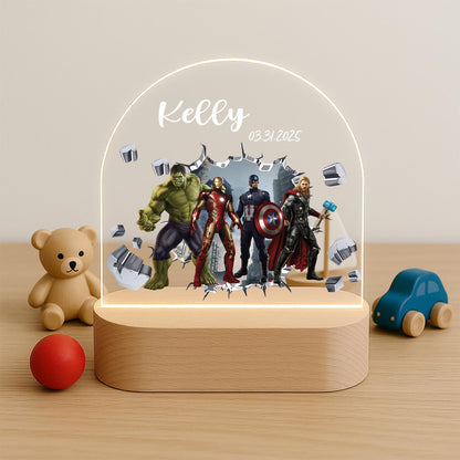 Avengers Superhero LED Night Light Hulk Iron Man