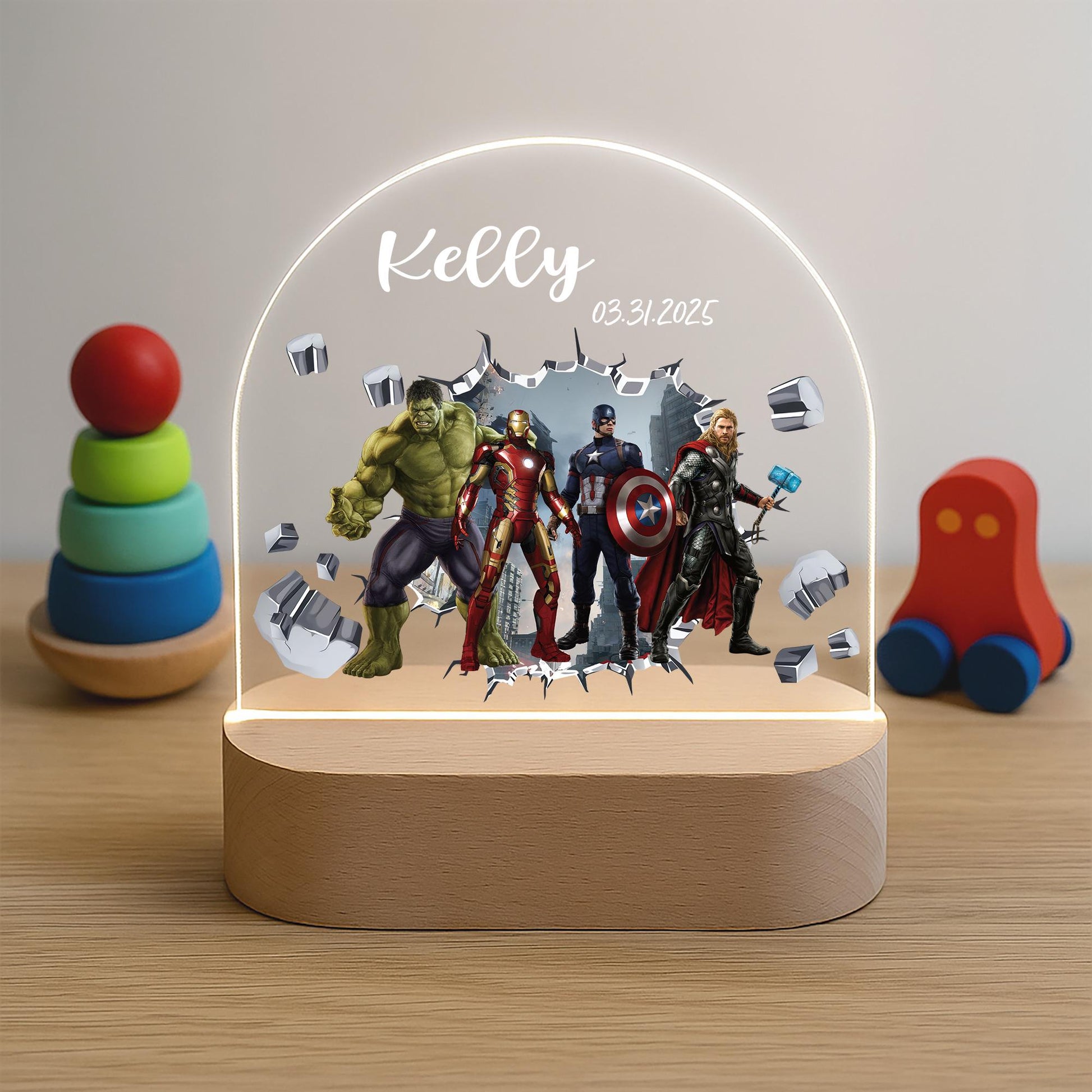 Avengers Superhero LED Night Light Hulk Iron Man