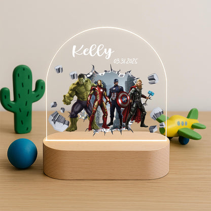 Avengers Superhero LED Night Light Hulk Iron Man