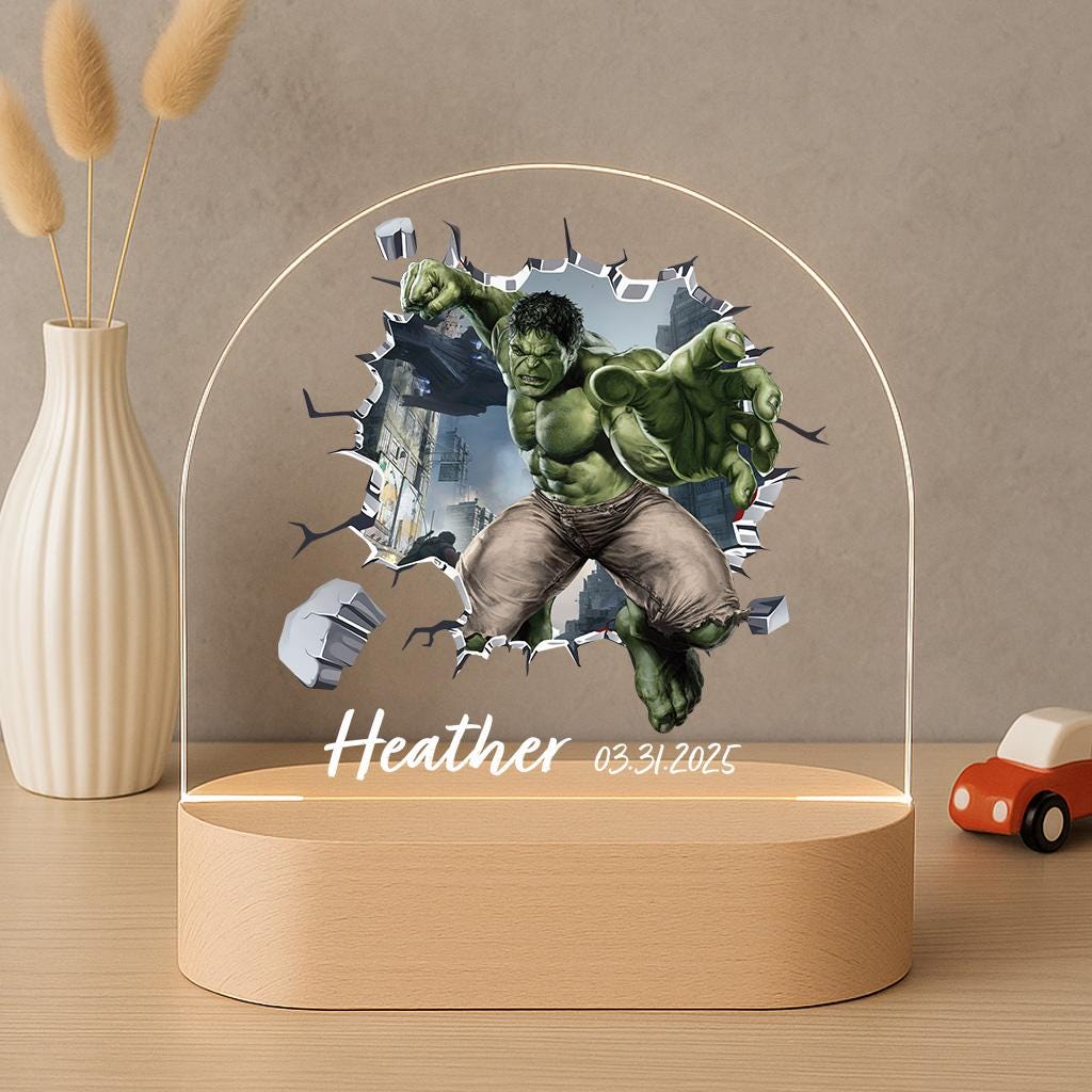 Hulk Superhero LED Night Light 3D Wall Break