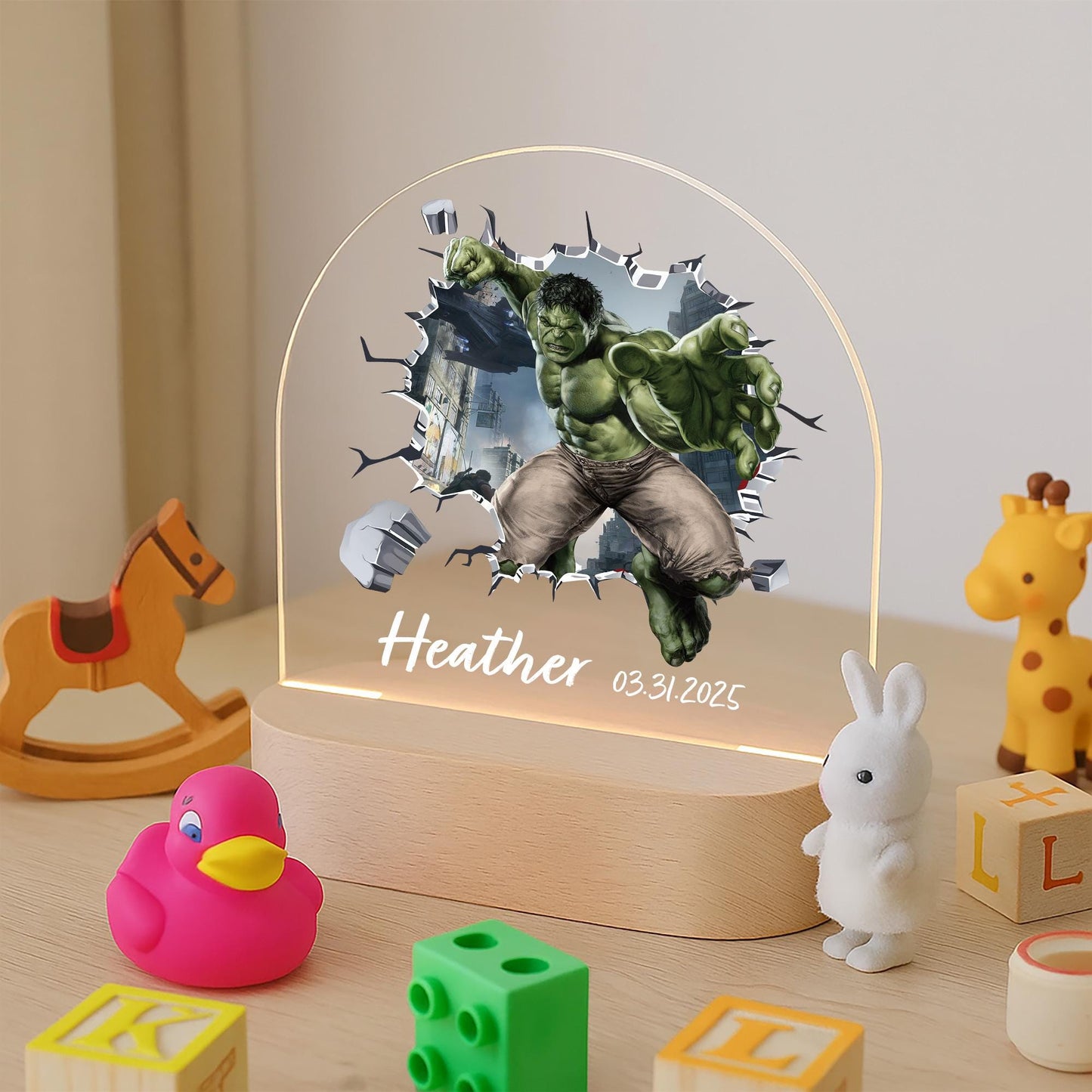 Hulk Superhero LED Night Light 3D Wall Break