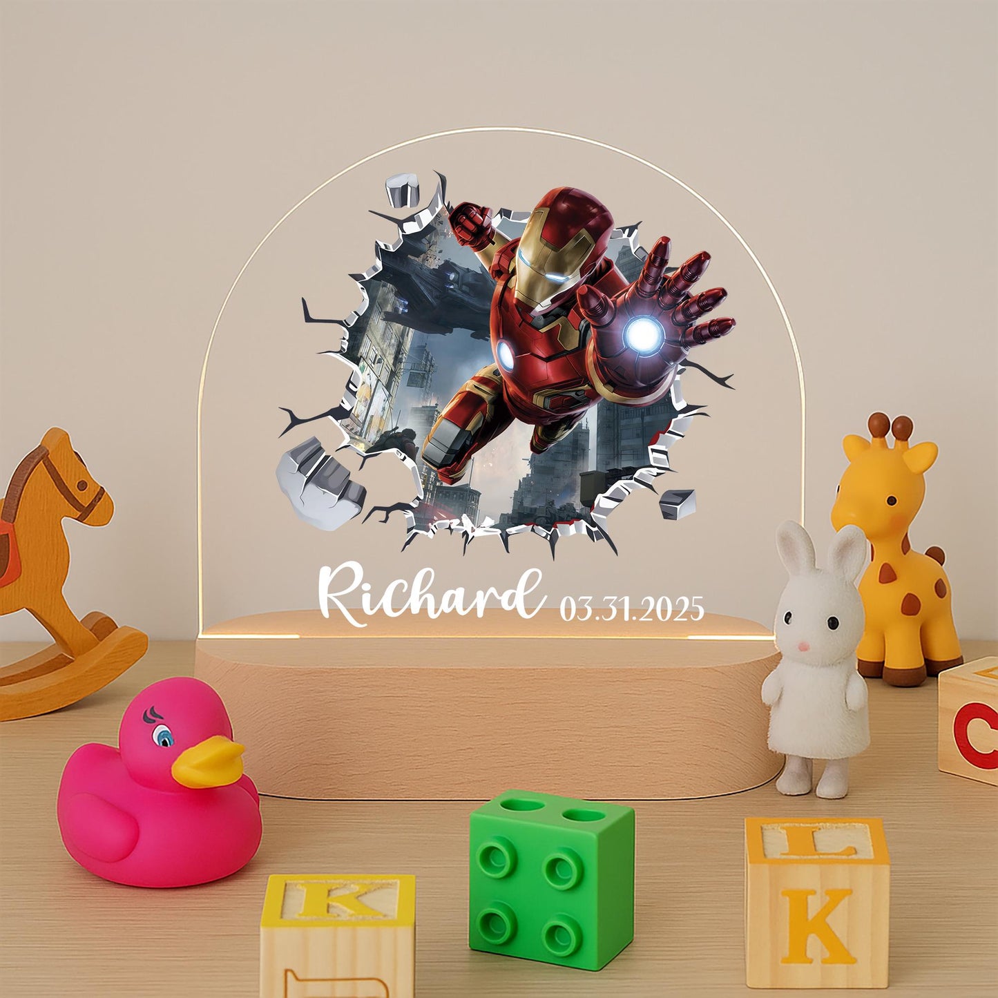 Iron Man 3D Wall Break Night Light