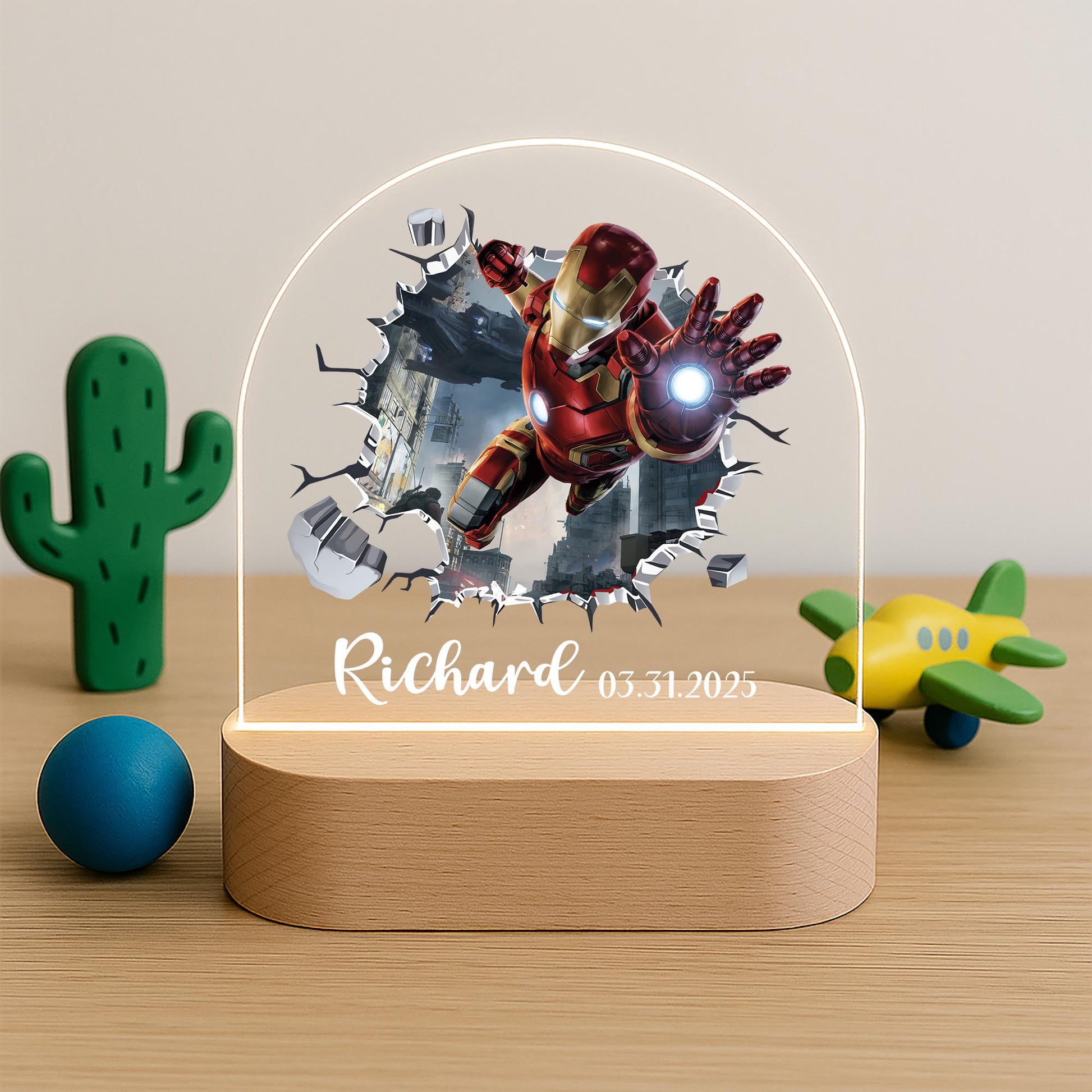 Iron Man 3D Wall Break Night Light