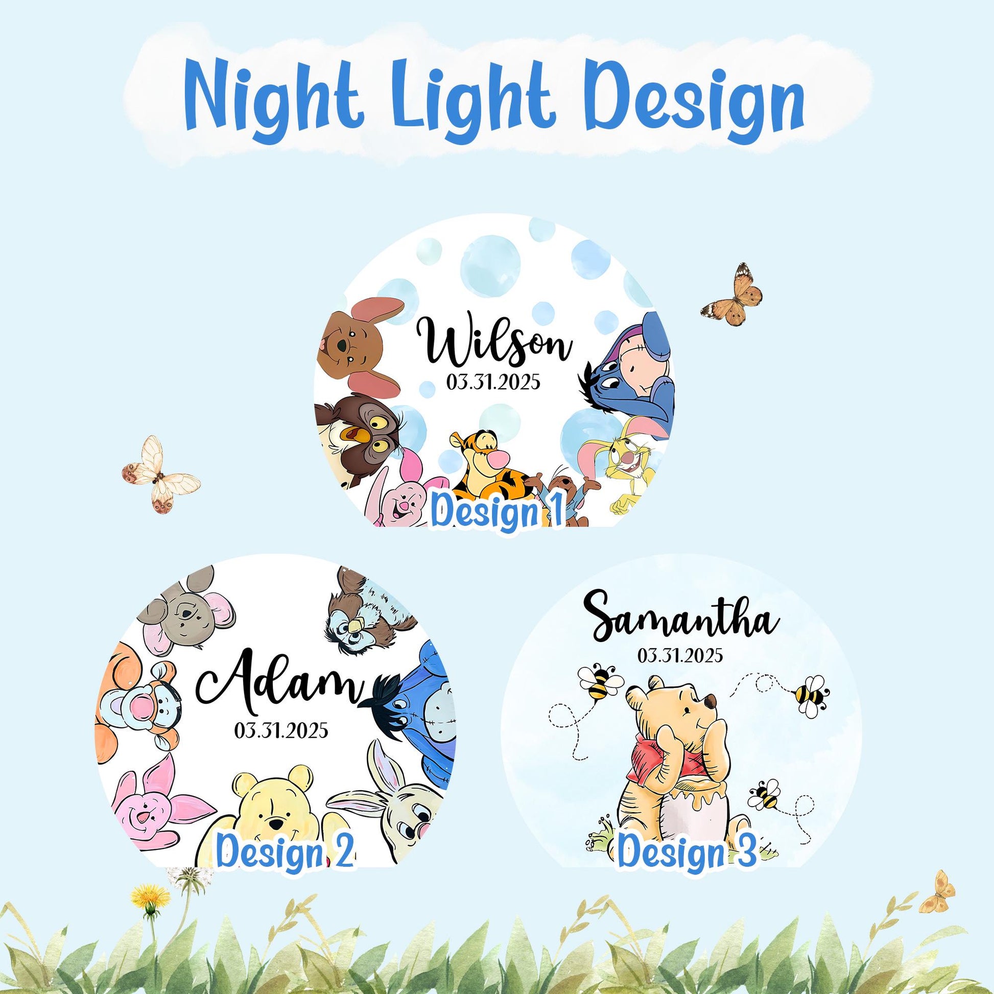 Personalised Winnie Honey Bear Night Light
