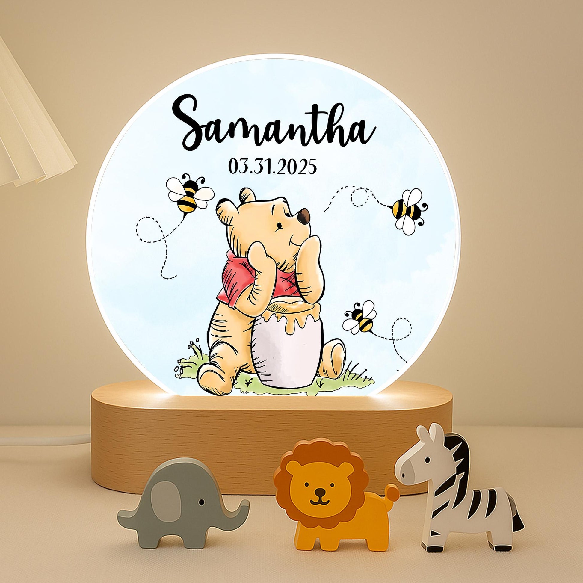 Personalised Winnie Honey Bear Night Light