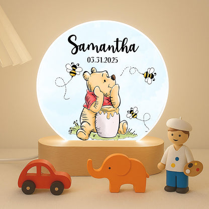 Personalised Winnie Honey Bear Night Light