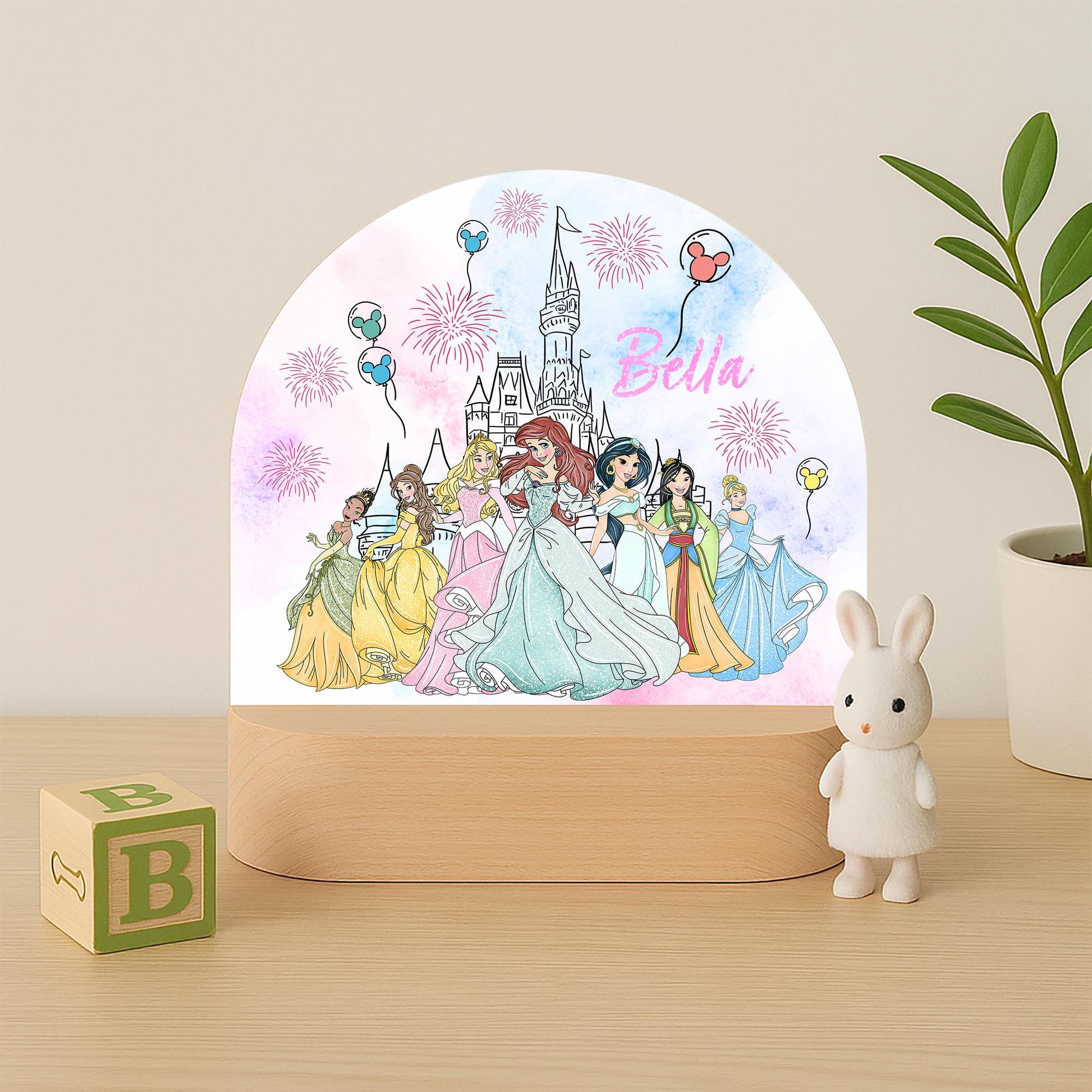 Personalised Princess LED Night Light Girls Room