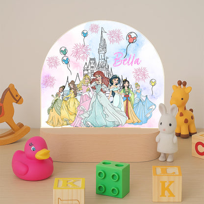 Personalised Princess LED Night Light Girls Room