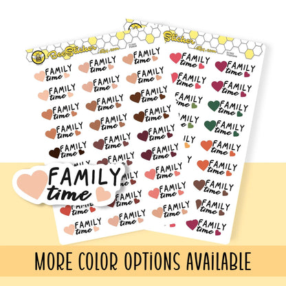 Family time Stickers | Choose from multiple colors | Planner Stickers | FA002