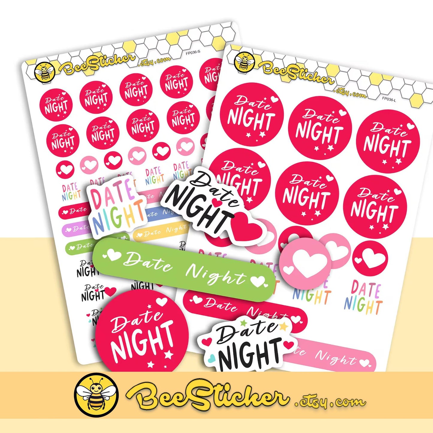 Date Night Stickers | Choose from multiple colors | Planner Stickers | FP036