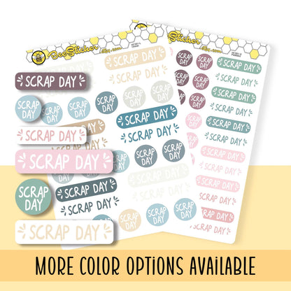 Scrap Day Stickers | Choose from multiple colors | Planner Stickers |HC001
