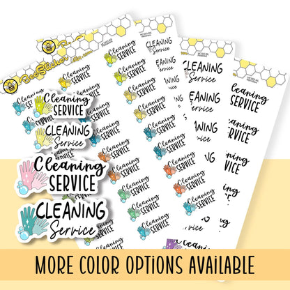 Cleaning Service Planner Stickers | Choose from 2 fonts and multiple colors | Planner Stickers |HC003