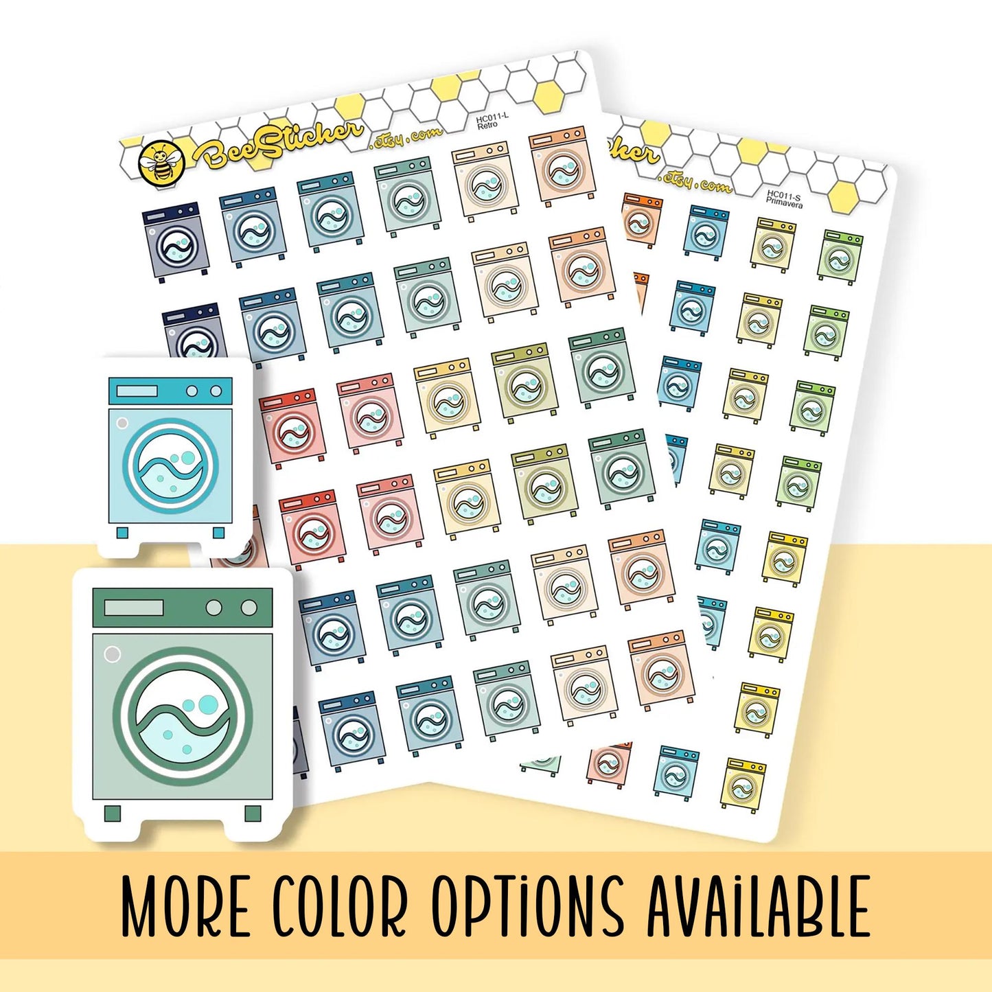Laundry Icon Stickers | Choose from 2 fonts and multiple colors | Planner Stickers |HC011