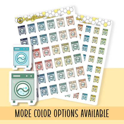 Laundry Icon Stickers | Choose from 2 fonts and multiple colors | Planner Stickers |HC011