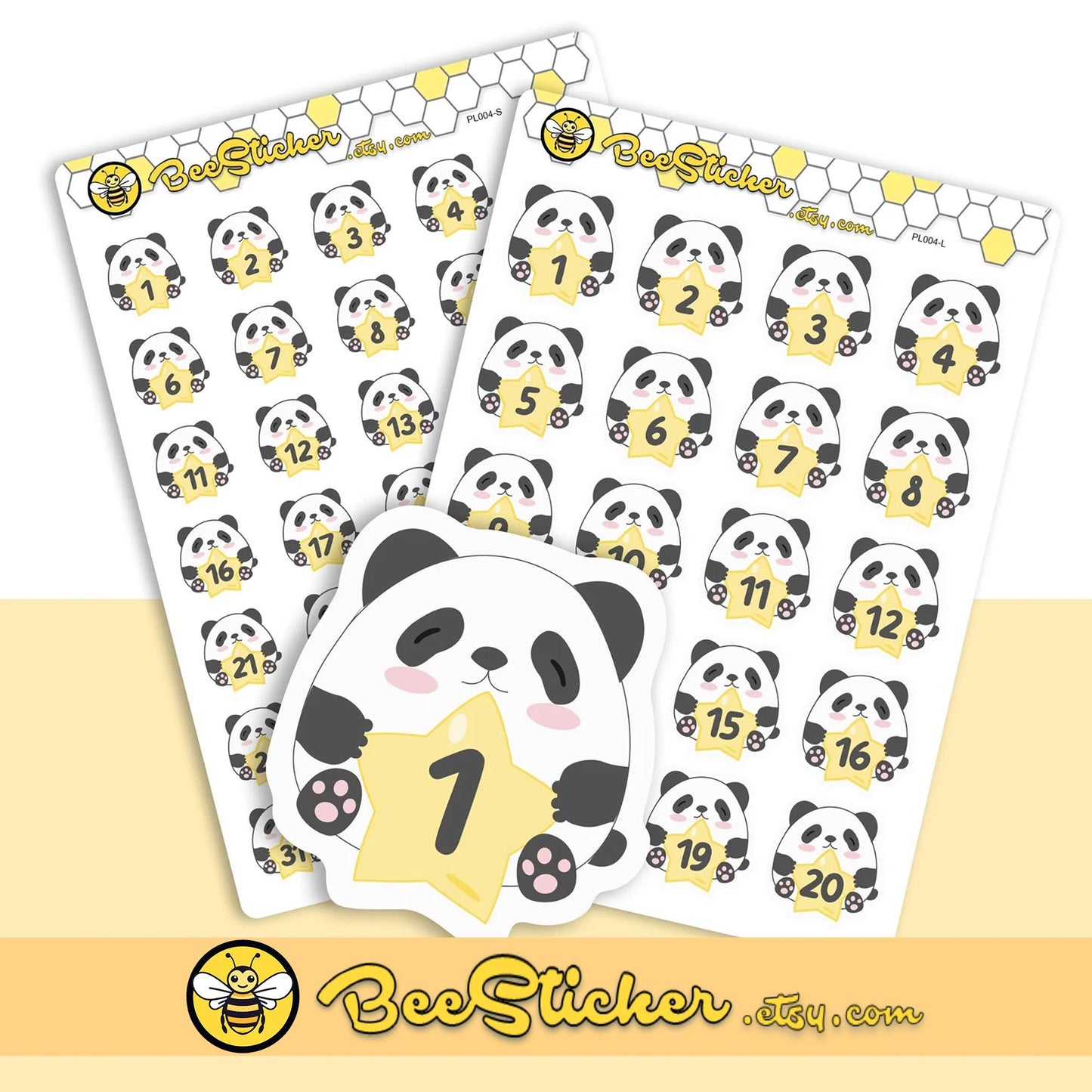 Cute Panda Date Cover Planner Stickers
