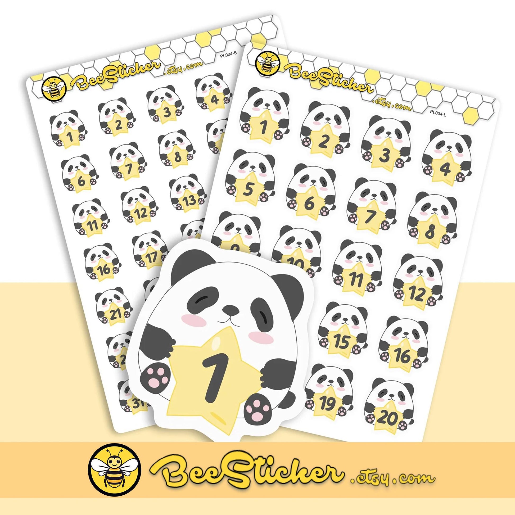 Cute Panda Date Cover Planner Stickers