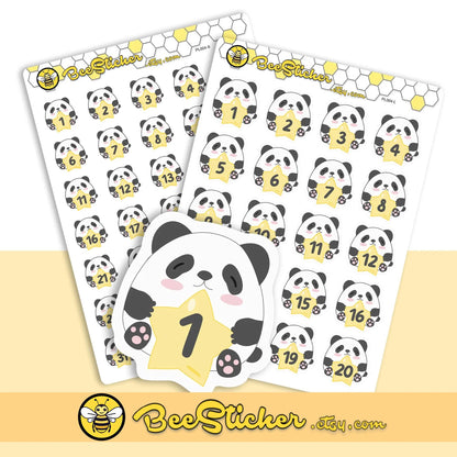 Cute Panda Date Cover Planner Stickers